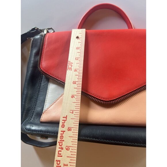 Rebecca Minkoff Marlowe Envelope Crossbody top handle bag leather colorblock Y2K - Picture 12 of 16